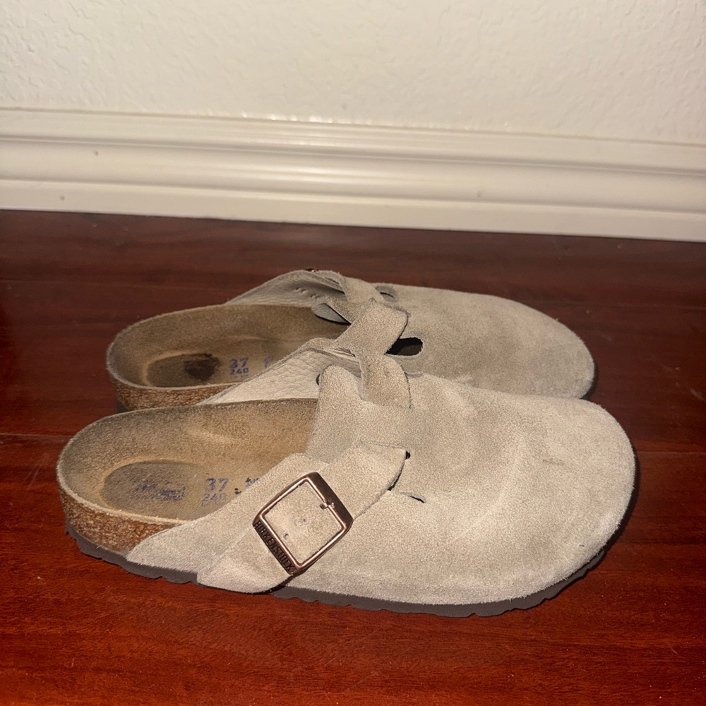 Taupe Suede/Leather Clog